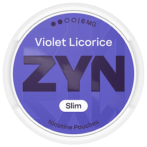 ZYN Violet Licorice Slim 6mg nikotinpåsar med smak av lakrits och viol