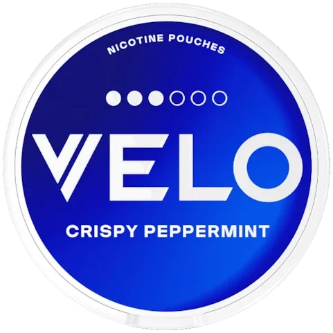 VELO Crispy Peppermint Mini dosa – vitt snus med pepparmint och mynta, 8 mg