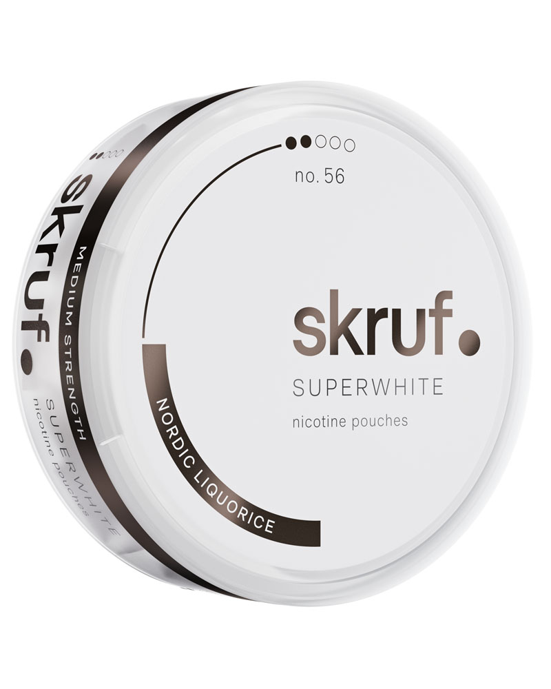 Skruf Superwhite no. 56 Nordic Liquorice Medium Strength