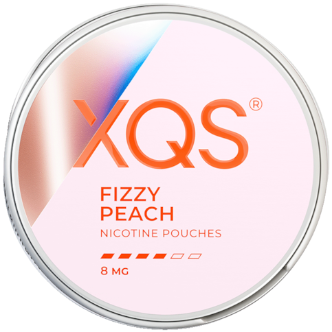 XQS Fizzy Peach 8mg nikotinpåsar med söt och syrlig persikosmak