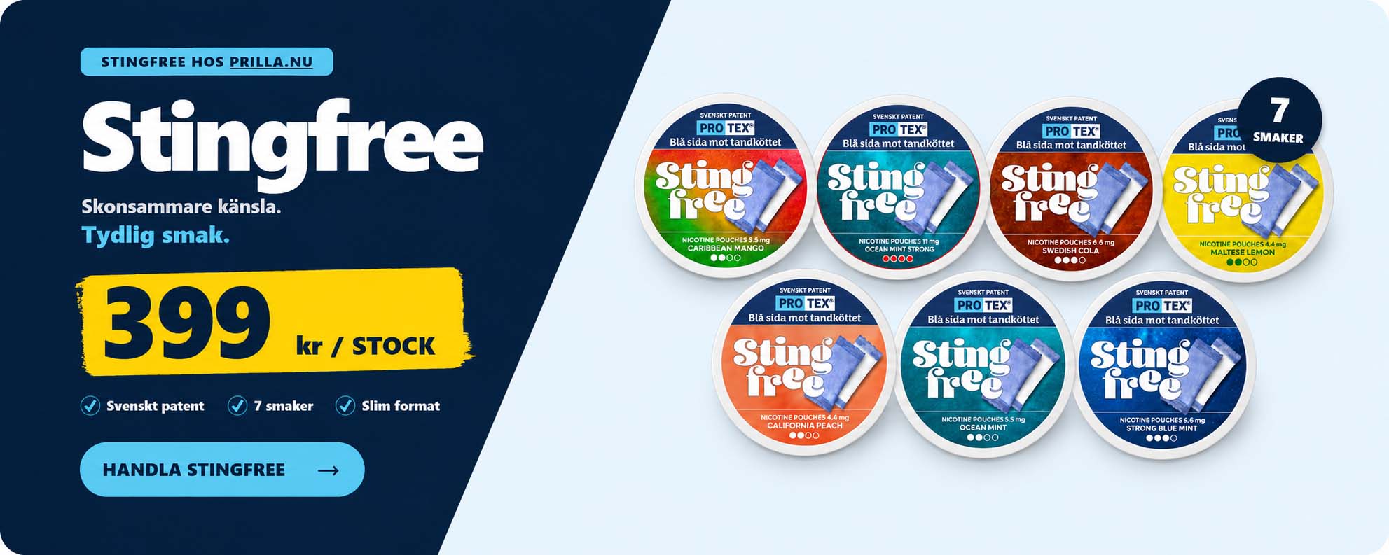 Stingfree snus – köp Stingfree online hos Prilla.nu