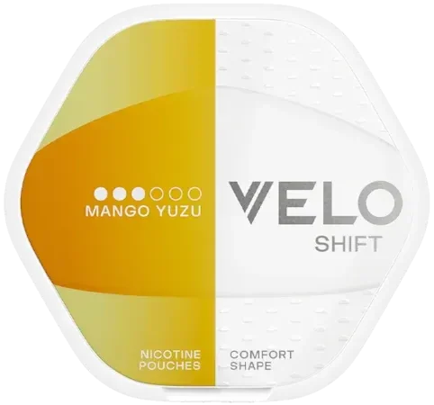 VELO SHIFT Mango Yuzu 8 mg – sexkantig dosa med tobaksfria nikotinpåsar