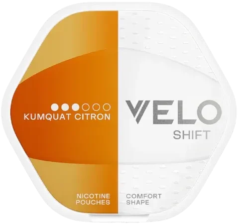 VELO SHIFT Kumquat Citron 8 mg – sexkantig dosa med tobaksfria nikotinpåsar
